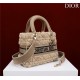 MEDIUM LADY D-LITE BAG Cannage Shearling High