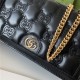 Gucci GG Matelassé chain wallet 723787 Leather Black High