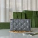 Gucci GG Matelassé chain wallet 723787 Leather Grey High