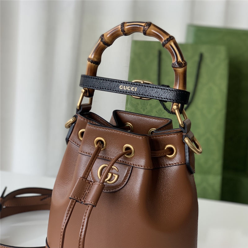 Gucci Diana mini bucket bag 724667 Leather Brown High