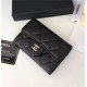 CLASSIC CARD HOLDER AP0214 Lambskin Black Silver-Tone Metal High