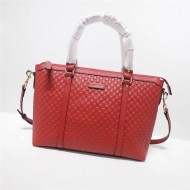 Gucci GUCCISSIMA LEATHER MICRO GG MEDIUM TOTE SHOULDER BAG 449656 Red High