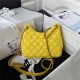 SMALL HOBO HANDBAG AS3710 Wool Jersey & Gold-Tone Metal Yellow A