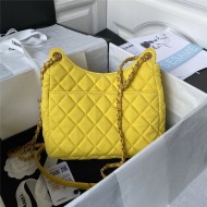 HOBO HANDBAG AS3690 Wool Jersey & Gold-Tone Metal Yellow A