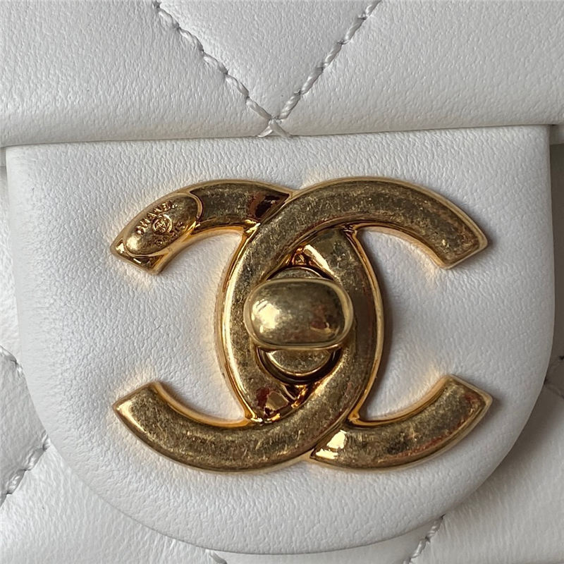 Small Flap Bag Lambskin & Gold-Tone Metal AS3749 White A