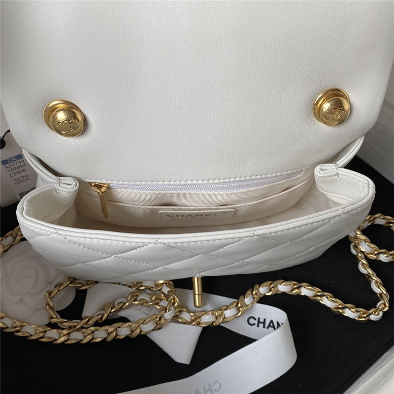 Small Flap Bag Lambskin & Gold-Tone Metal AS3749 White A