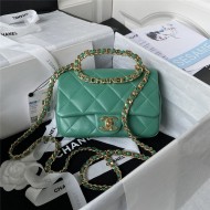 Small Flap Bag Lambskin & Gold-Tone Metal AS3749 Green A