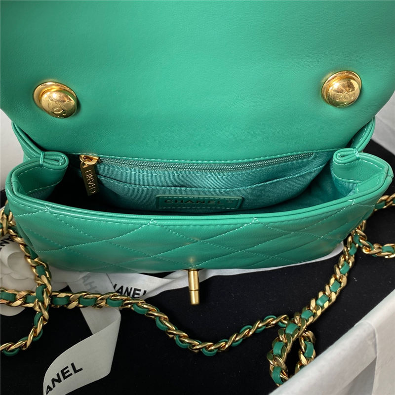 Small Flap Bag Lambskin & Gold-Tone Metal AS3749 Green A