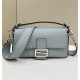 BAGUETTE Selleria bag with oversized topstitching Grey Blue High