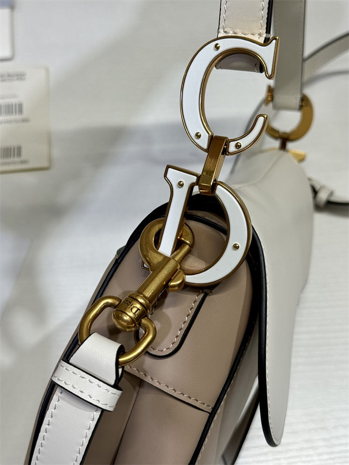 SADDLE BAG With Strap Two-Tone Calfskin High