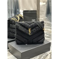 LOULOU MEDIUM BAG IN Y-QUILTED SUEDE AND SHEARLING High