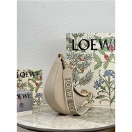 Small LOEWE Luna bag in satin calfskin and jacquard Light Oat High