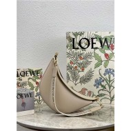 Small LOEWE Luna bag in satin calfskin and jacquard Light Oat High