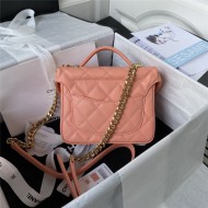 Chanel SMALL VANITY CASE Grained Calfskin & Gold-Tone Metal AS3729 Coral A