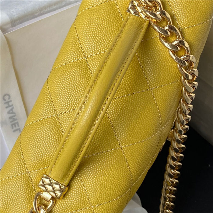 Chanel SMALL VANITY CASE Grained Calfskin & Gold-Tone Metal AS3729 Yellow A