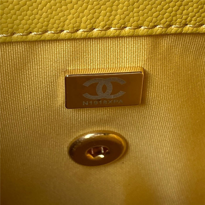 Chanel SMALL VANITY CASE Grained Calfskin & Gold-Tone Metal AS3729 Yellow A