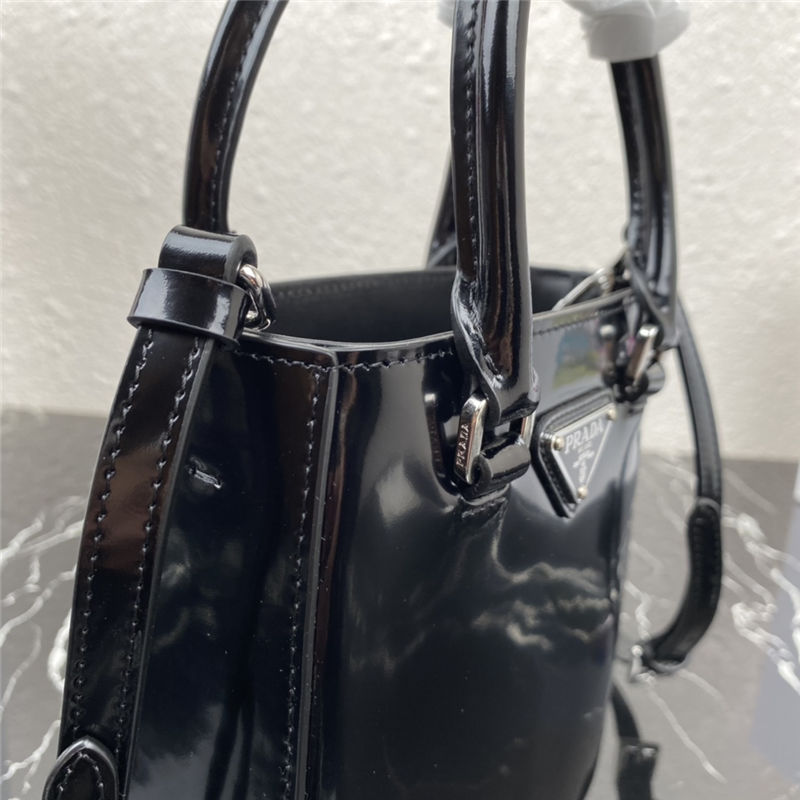 Prada Small brushed leather tote 1BA331 Black High