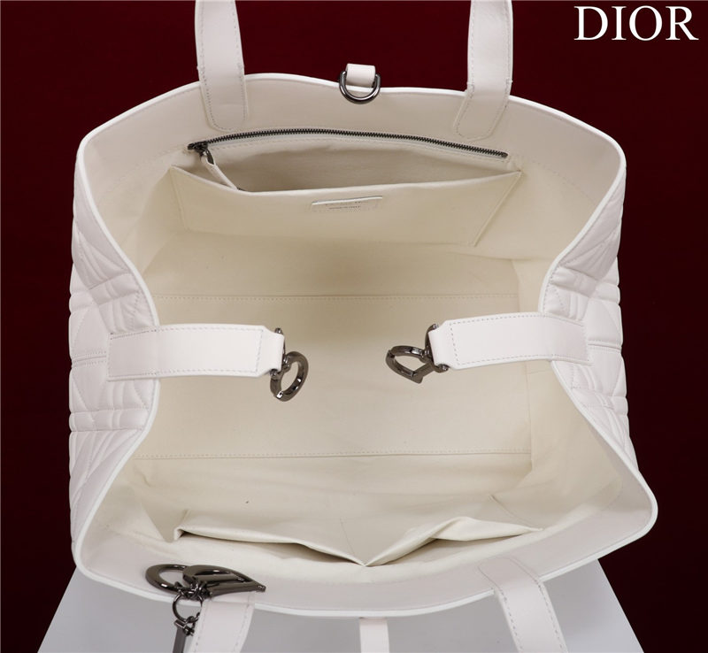 Dior LARGE SHOPPING TOTE Pewter-Metal White High