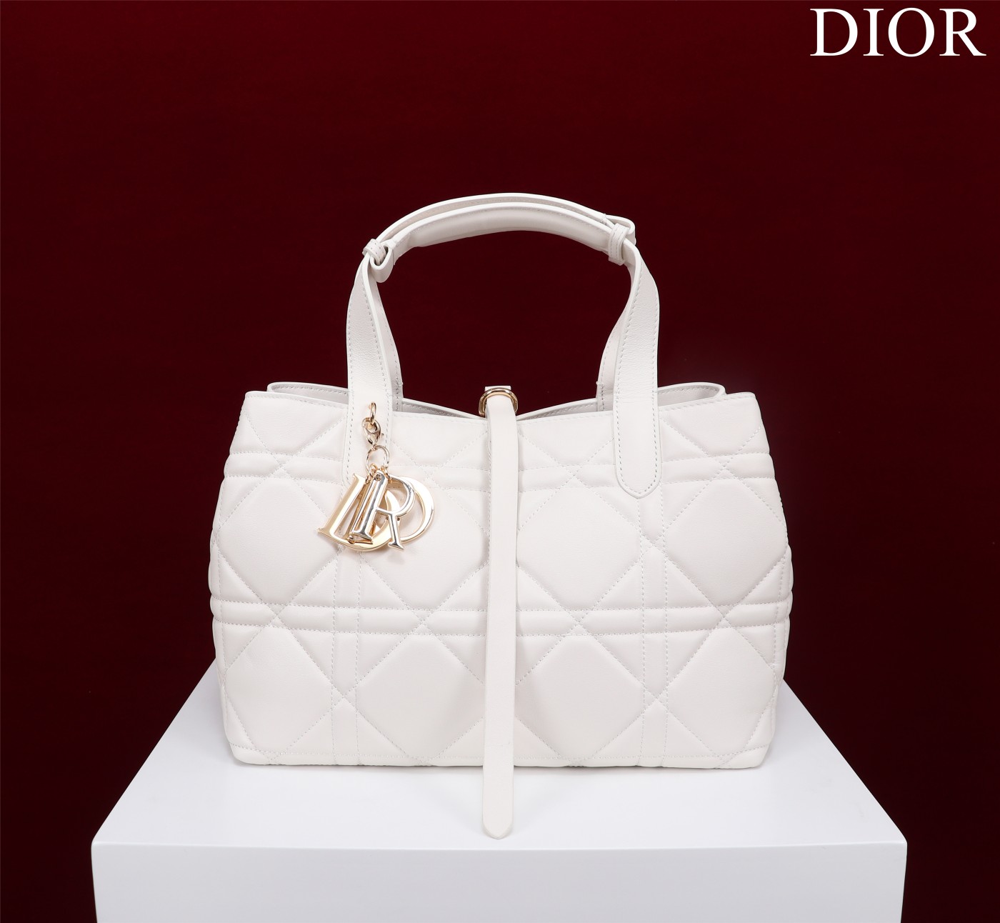 Dior SMALL SHOPPING TOTE Gold-Metal White High