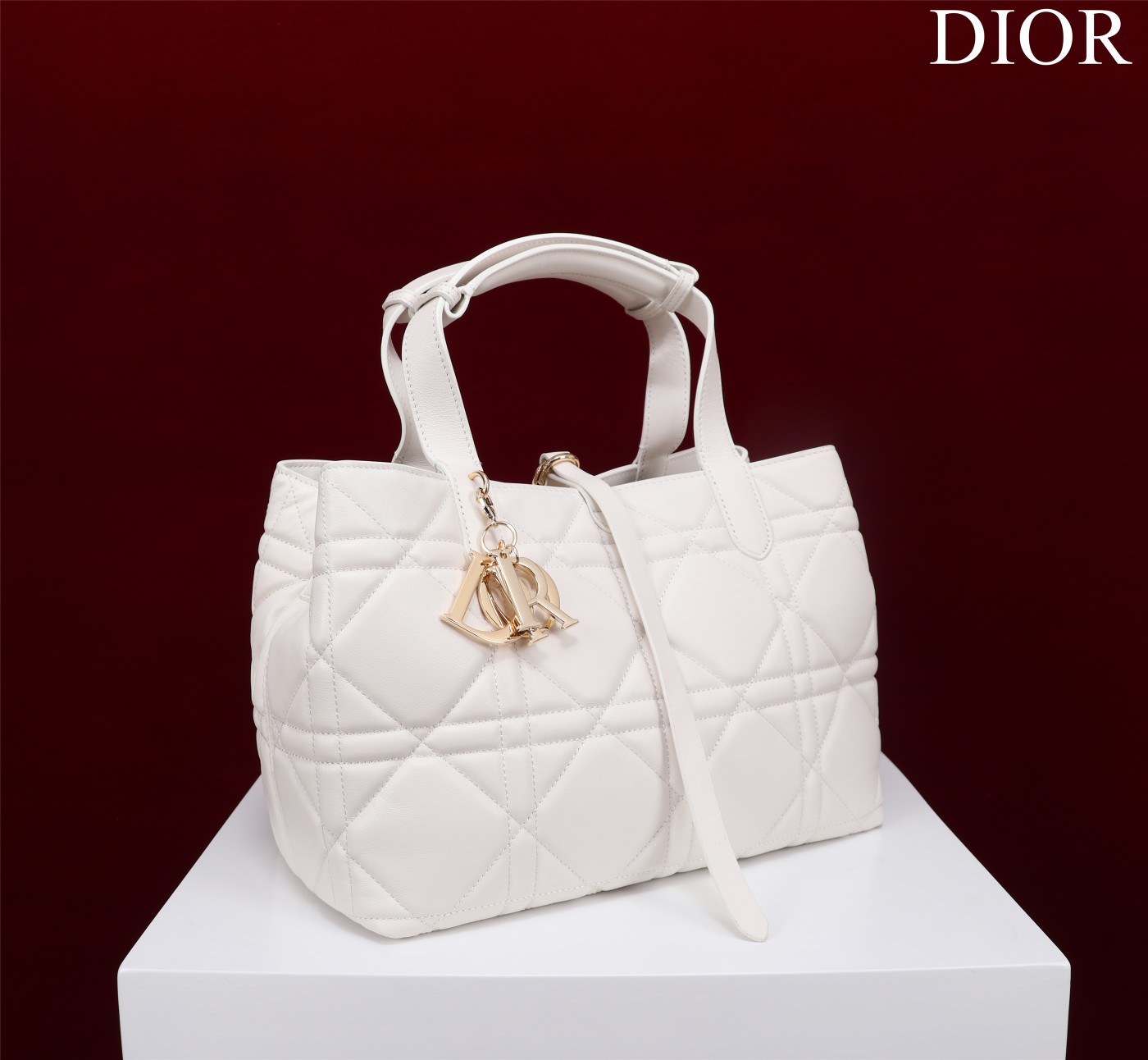 Dior SMALL SHOPPING TOTE Gold-Metal White High