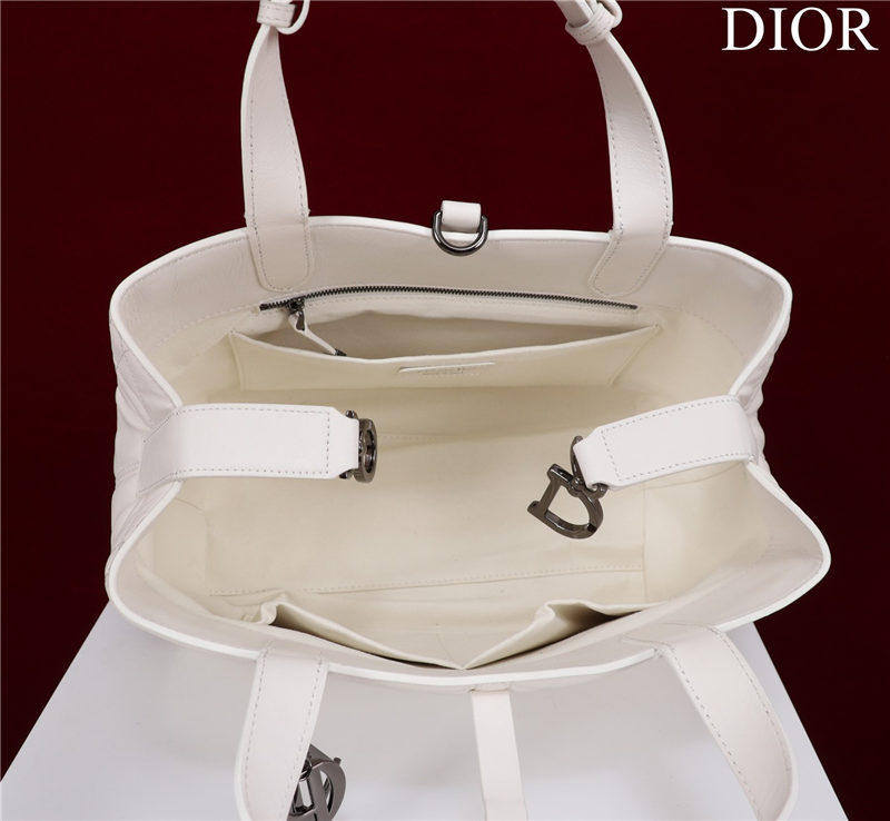 Dior SMALL SHOPPING TOTE Pewter-Metal White High