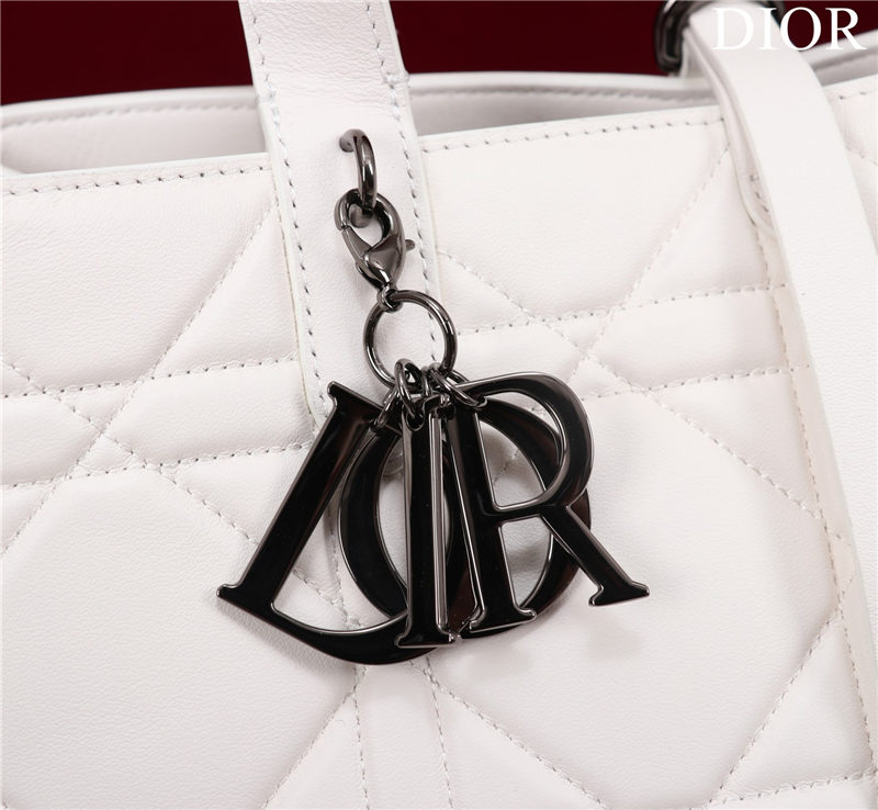 Dior SMALL SHOPPING TOTE Pewter-Metal White High