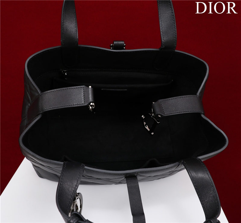 Dior SMALL SHOPPING TOTE Pewter-Metal Black High