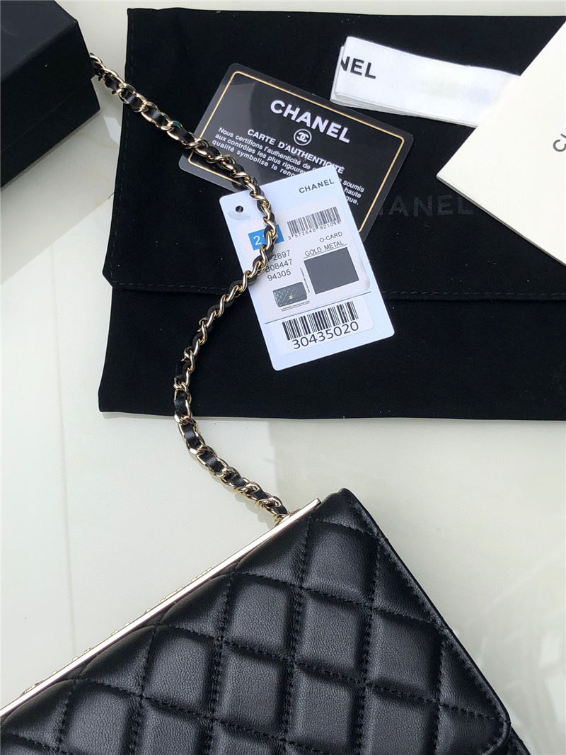 Chanel WALLET ON CHAIN AP2897 Lambskin & Gold-Tone Metal AP2897 Black A