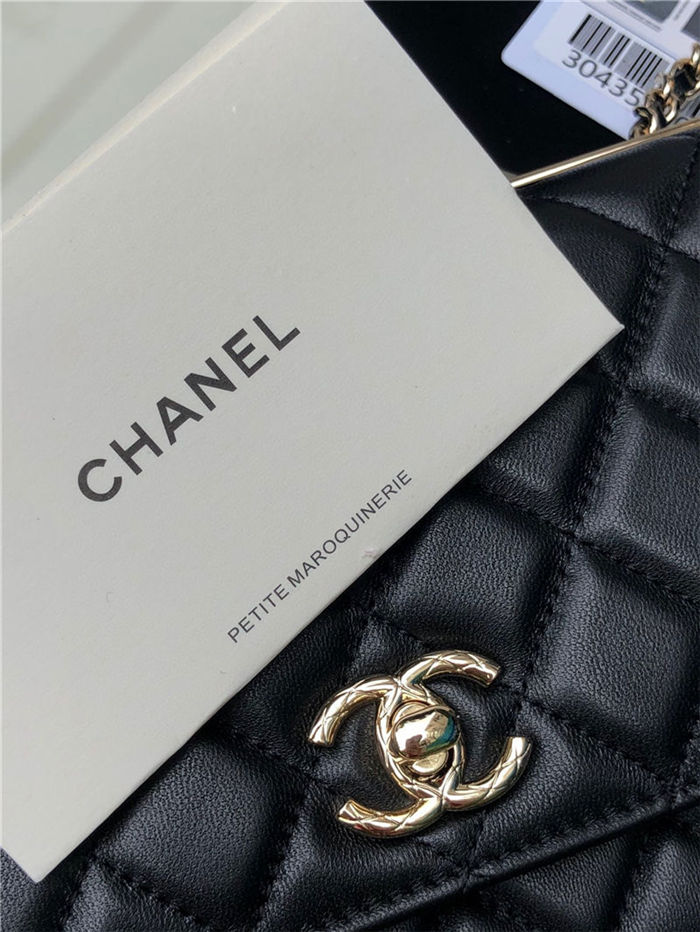 Chanel WALLET ON CHAIN AP2897 Lambskin & Gold-Tone Metal AP2897 Black A