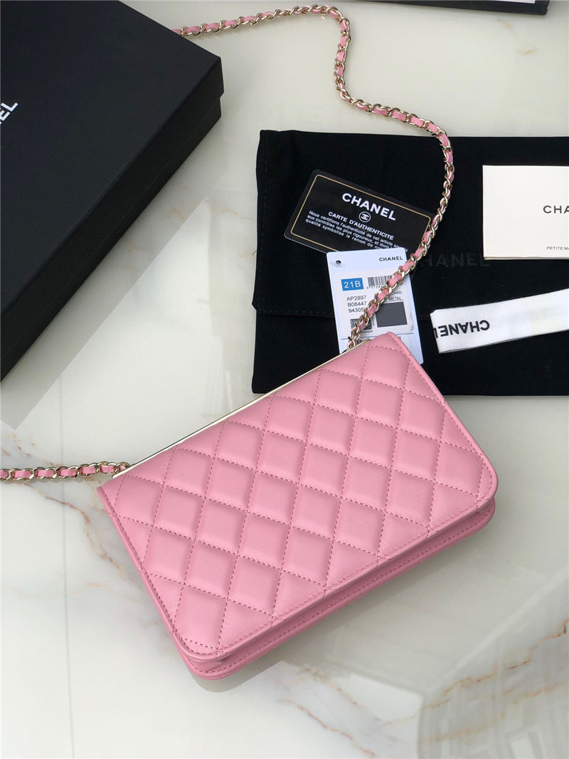 Chanel WALLET ON CHAIN AP2897 Lambskin & Gold-Tone Metal AP2897 Pink A