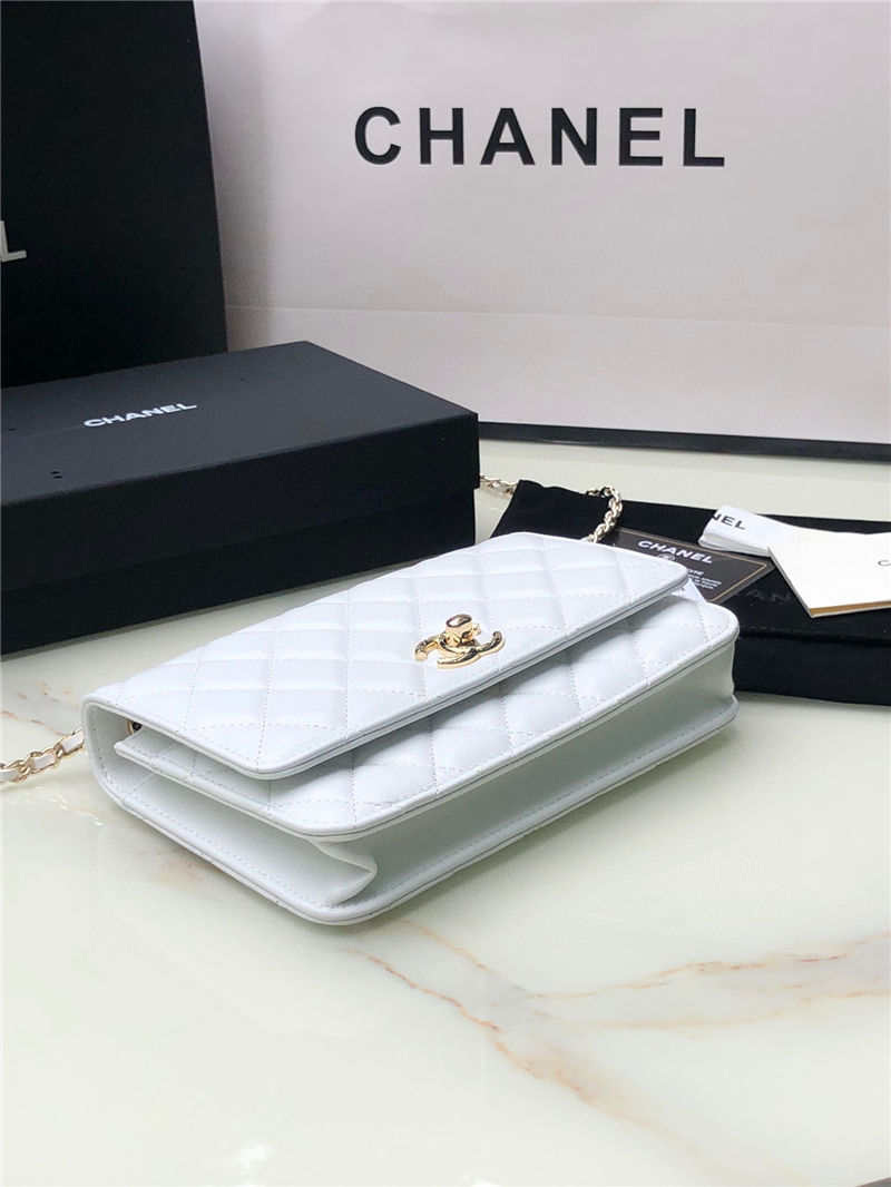 Chanel WALLET ON CHAIN AP2897 Lambskin & Gold-Tone Metal AP2897 White A