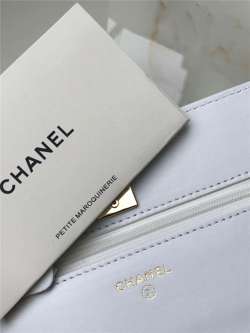 Chanel WALLET ON CHAIN AP2897 Lambskin & Gold-Tone Metal AP2897 White A