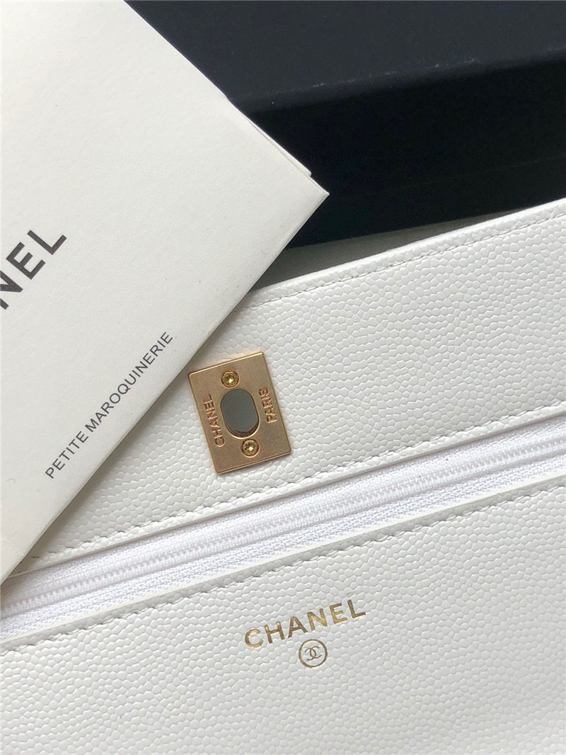 Chanel WALLET ON CHAIN AP2897 Grained Calfskin & Gold-Tone Metal AP2897 White A