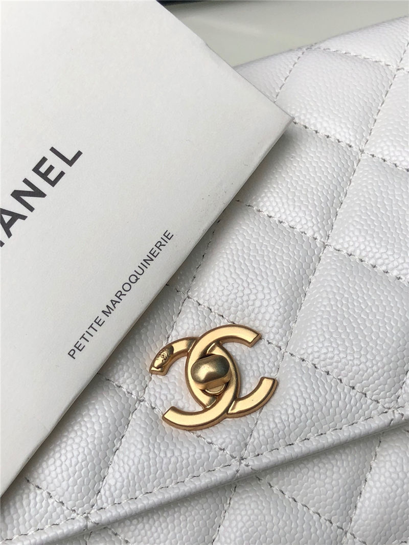 Chanel WALLET ON CHAIN AP2897 Grained Calfskin & Gold-Tone Metal AP2897 White A