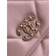 Chanel 19 WALLET ON CHAIN Shiny Lambskin, Gold/Silver-Tone & Ruthenium-Finish Metal Pink A