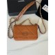 Chanel 19 WALLET ON CHAIN Shiny Lambskin, Gold/Silver-Tone & Ruthenium-Finish Metal Orange A