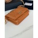 Chanel 19 WALLET ON CHAIN Shiny Lambskin, Gold/Silver-Tone & Ruthenium-Finish Metal Orange A