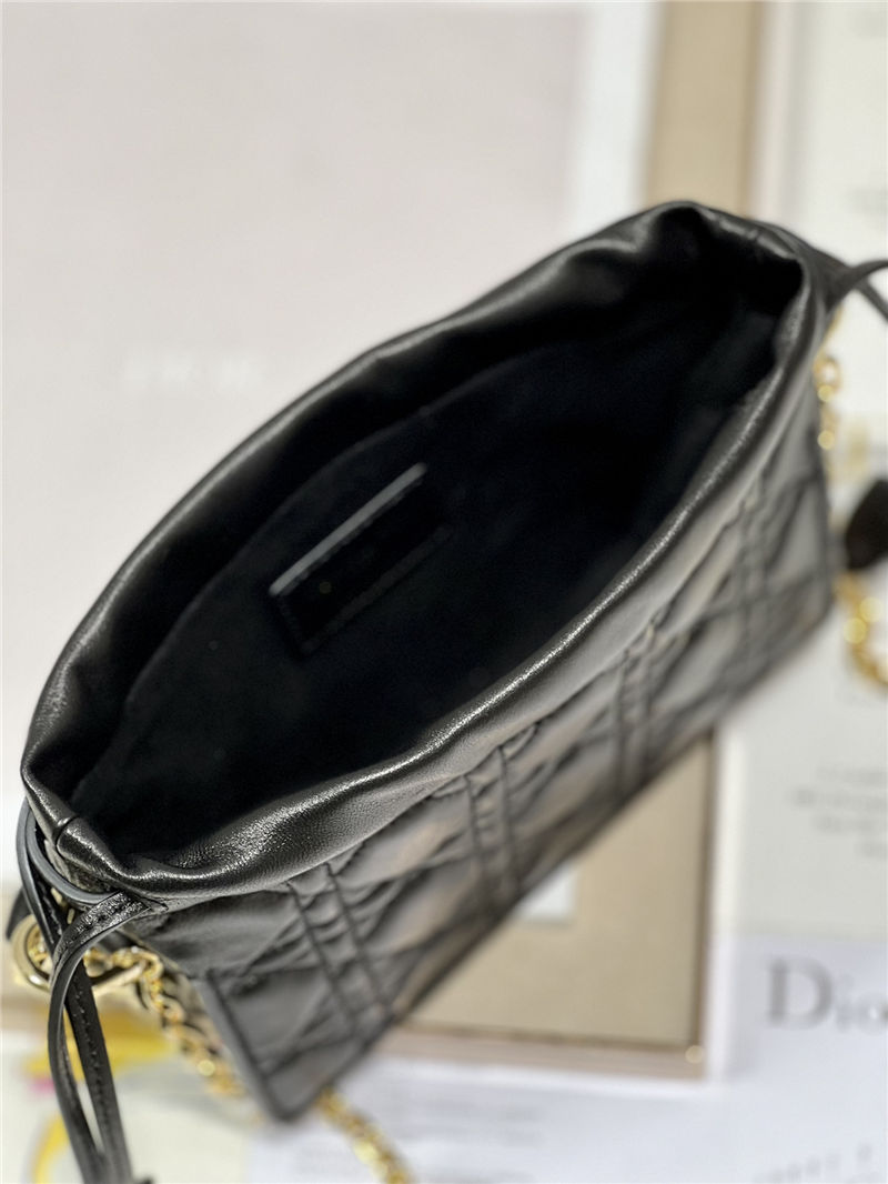 LADY DIOR TOP HANDLE DRAWSTRING MINI BAG Black High