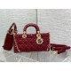 LADY D-JOY BAG MEDIUM Patent Cannage Calfskin Red High