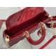 LADY D-JOY BAG MEDIUM Patent Cannage Calfskin Red High