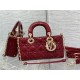 LADY D-JOY BAG SMALL Patent Cannage Calfskin Red High