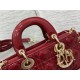 LADY D-JOY BAG SMALL Patent Cannage Calfskin Red High