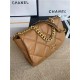 Maxi Chanel 19 Flap Bag Goatskin/Lambskin Caramel High