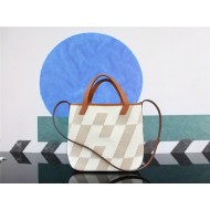 Hermes Cabas H En Biais Tote 27 Canvas With Leather WAX High