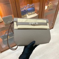 Hermes Kelly Depeches 25 Pouch Epsom Leather Etain High