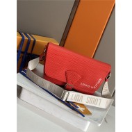 Louis Vuitton Montsouris Messenger Calf leather M23097 Orange-Red High