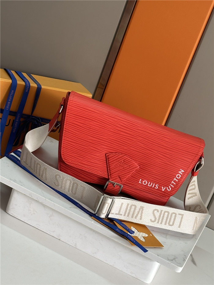 Louis Vuitton Montsouris Messenger Calf leather M23097 Orange-Red High