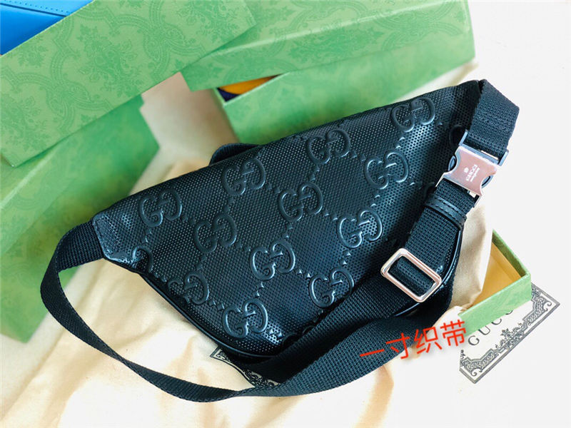 GG Embossed belt bag 658582 Black High