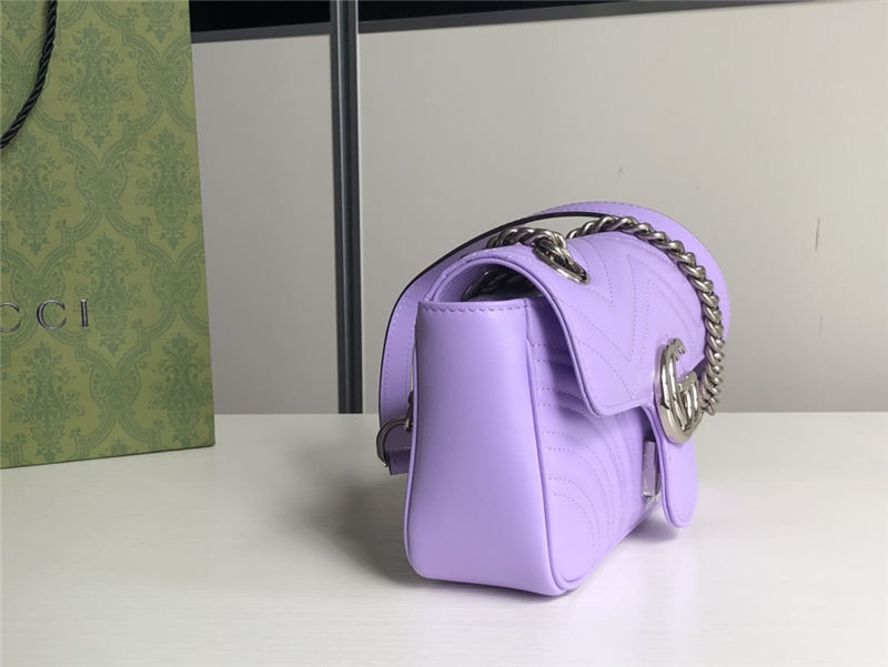 GG Marmont mini matelassé shoulder bag Purple 446744 High