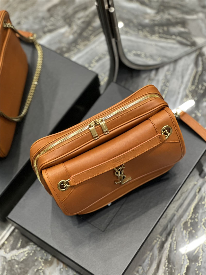 NIKI CAMERA BAG IN SMOOTH LEATHER Caramel High